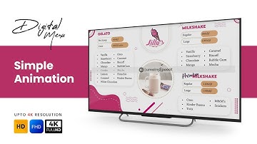 Simple Animation | Horizontal Screen | Digital Menu | Digital Signage | Digital Menu Board