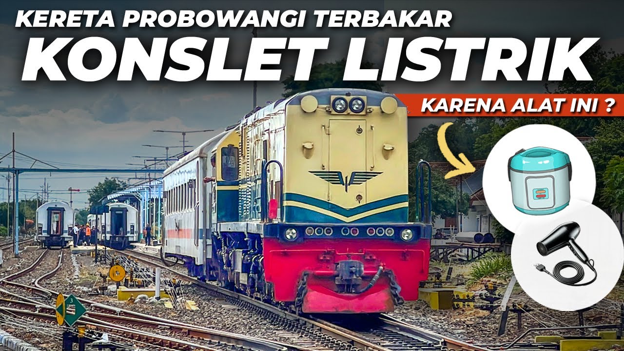 MENDADAK LANGSIR ADA YANG TERBAKAR ‼️ GANGGUAN KONSLET LISTRIK KA PROBOWANGI DI PROBOLINGGO