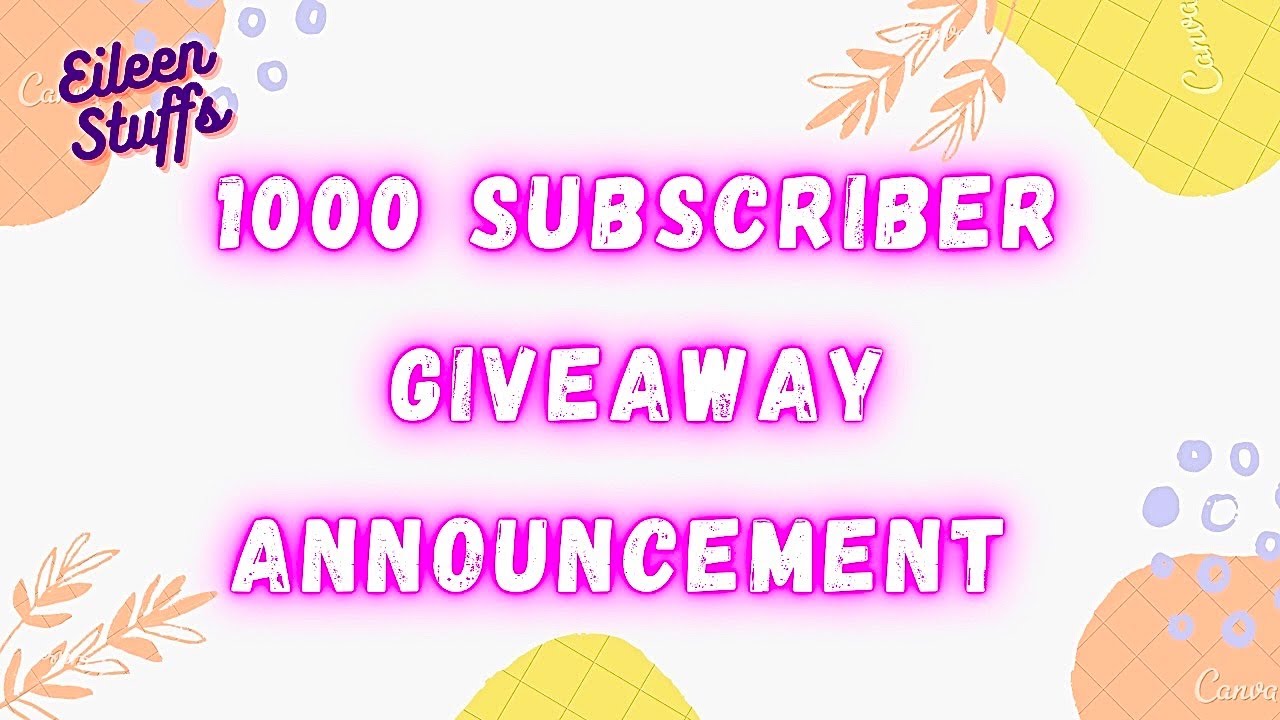 1K Subscriber Giveaway Announcement! - YouTube