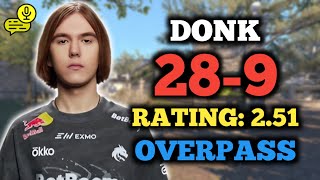 🔥 DONK (28-9) RT: 2.51 | EU FACEIT (OVERPASS) +VOICE | CS2 POV