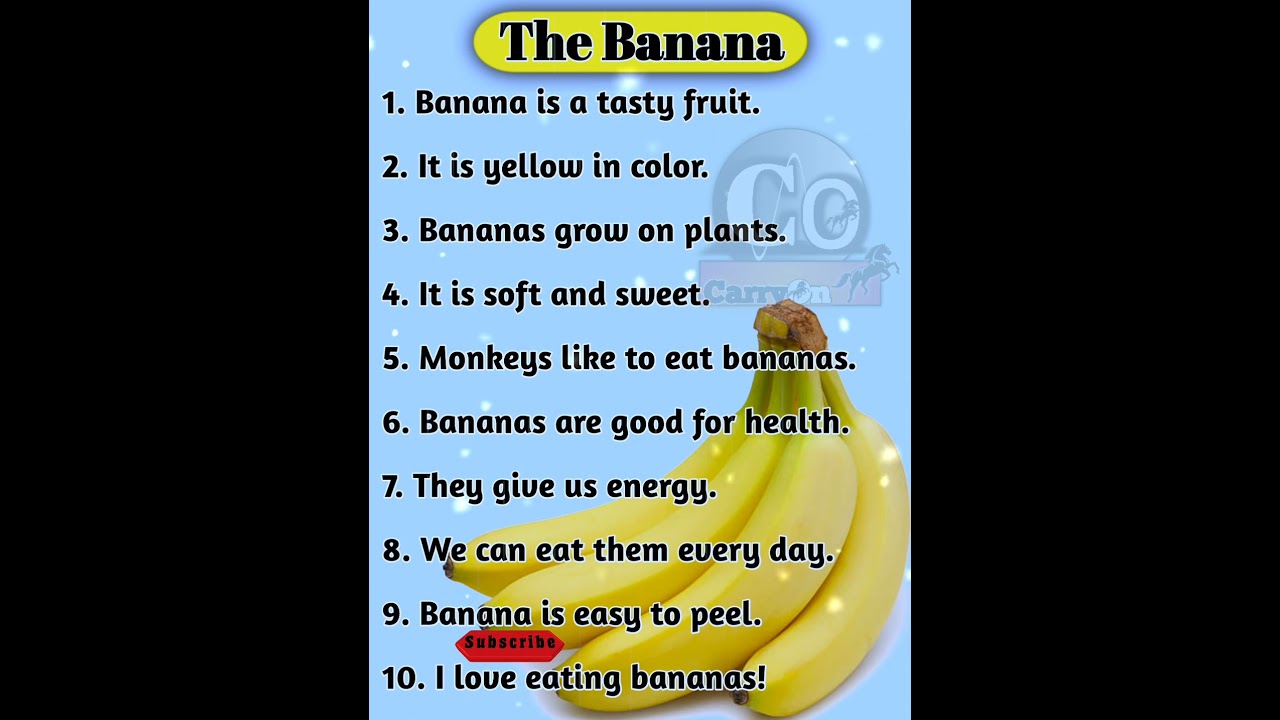 10 lines essay on The Banana 🍌  in english || The Banana 🍌|| Paragraph on The Banana @CarryOn-360