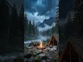 Cozy Rainy Camping with My Husky 🌧️⛺🐕 #shorts #raininthemountains #relaxingnature