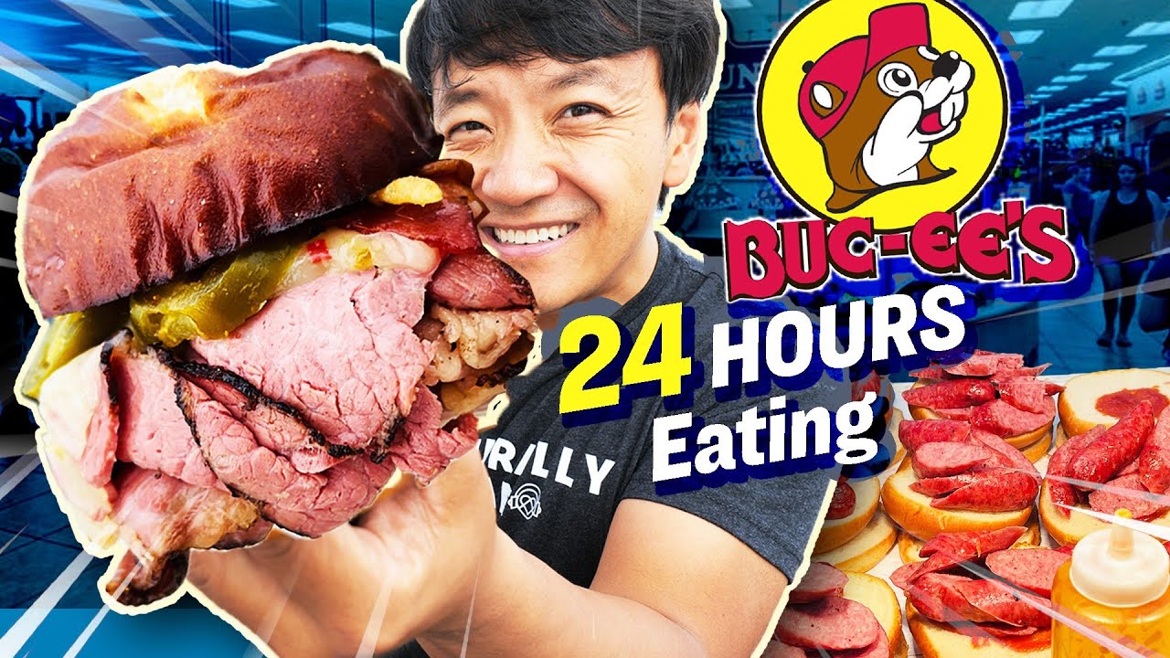 24 HOURS Eating at LARGEST Gas Station / Convenience Store IN THE WORLD!  Buc-ees FOOD REVIEW | Strictly Dumpling