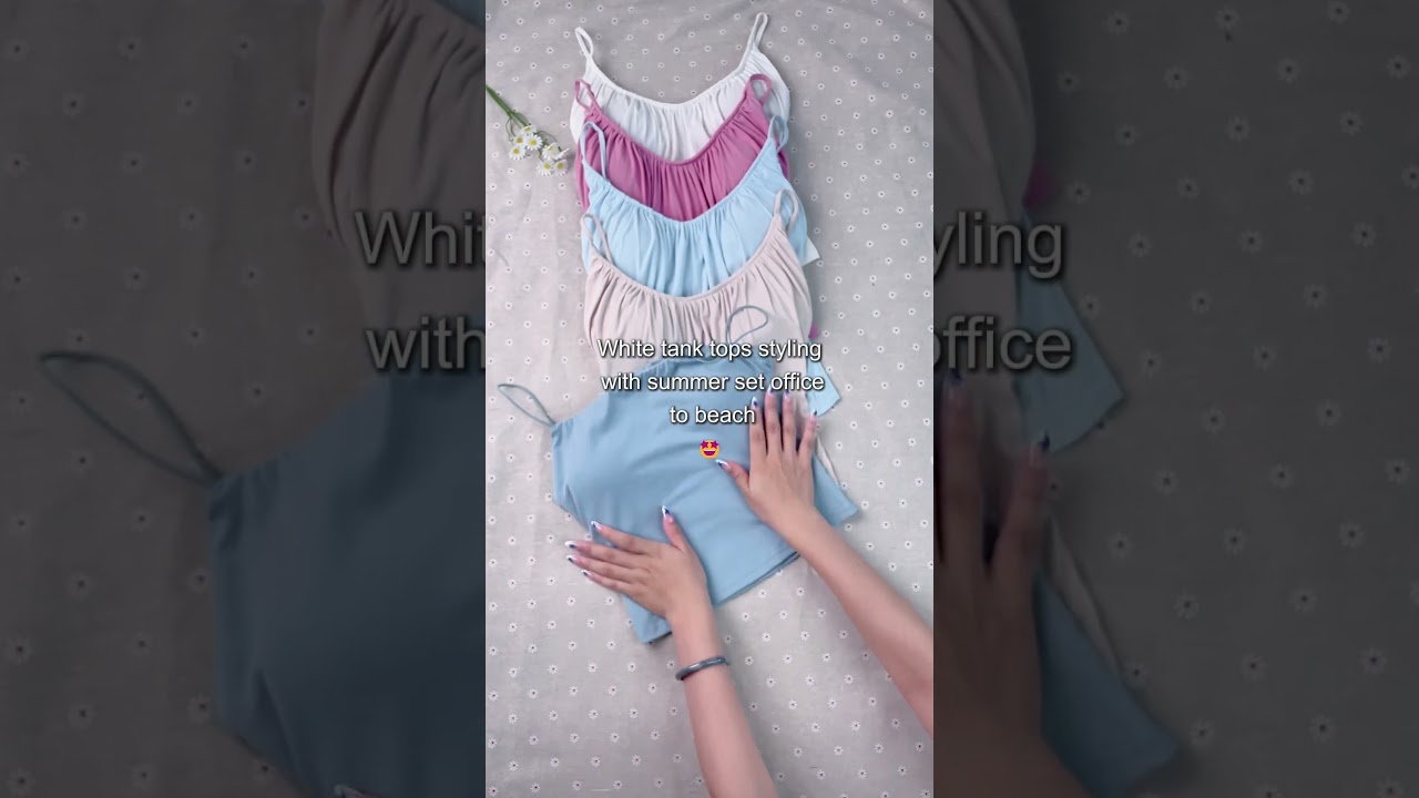 White tank tops styling with summer set office to beach#