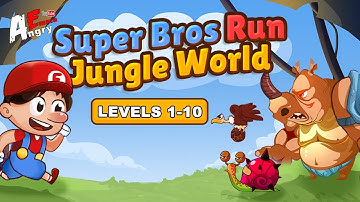 Super Bros Run: Jungle World - Levels 1-10 + BOSS / Gameplay Walkthrough (Android Game)