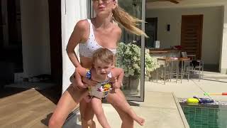 Анна Хилькевич устроила танцы с детьми возле бассейна Анна Хилькевич устроила танцы с детьми возле бассейна