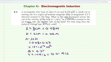 A rectangular wire loop of sides 8 cm and 2 cm with a small cut ismoving out of a region of uniform