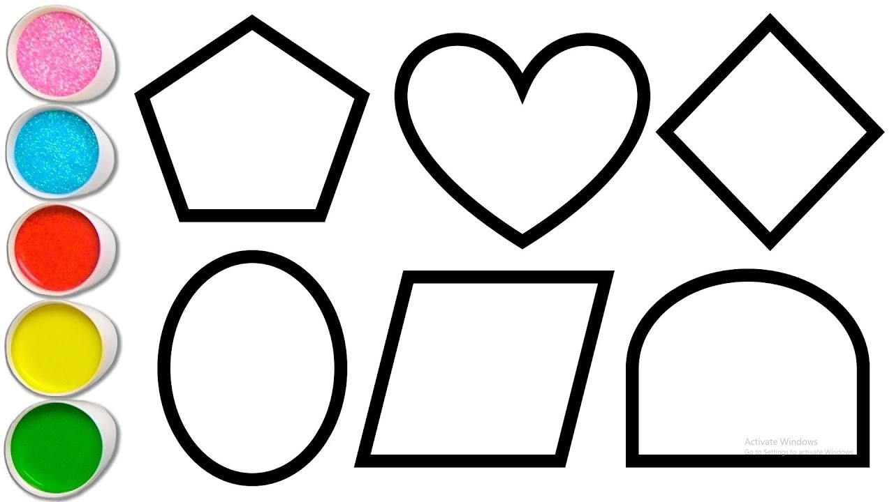 Shapes drawing for kids & toddlers, 2d shapes with colors name ...