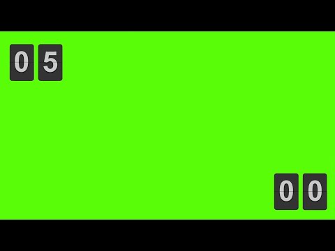 Grey flip clock 5 Minute Timer green screen! Offset