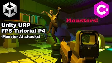 Unity Monsters #4 Monster attack AI- URP First Person Shooter (FPS) tutorial.