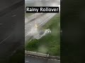 Driver Rolls Off Rainy Interstate