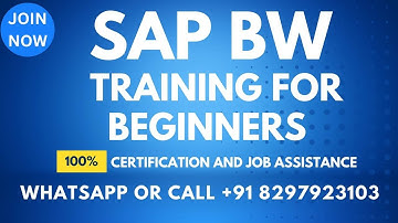 SAP BW Training for Beginners Call or What