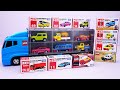 トミカのミニカーと同じ絵柄の箱を探しコンボイに収納しよ☆Let's put a Tomica minicar on the Okatazuke Convoy!