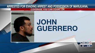 Arrested for evading arrest and possession of marijuana