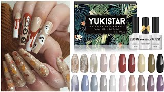 REVIEWING YUKISTAR GEL POLISH! A brand off Amazon! Two sets for autumn and Halloween!