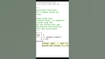 calculate factorial of a number using for loop #shorts #python