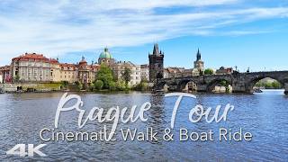 Prague from the River | DJI Osmo Pocket 4 Cinematic Walk &amp; Boat Ride in 4k