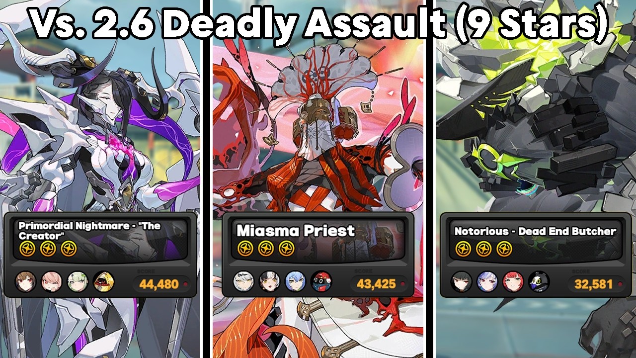 Ye Shunguang Hypercarry, Yixuan Hypercarry, & Miyabi Disorder Vs. 2.6 Deadly Assault (9 Stars) | ZZZ