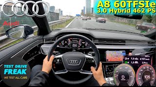 2024 Audi A8 60 TFSIe Quattro 462 PS HIGHWAY DRIVE POV in Netherland with Fuel Consumption