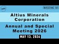 Altius Minerals Corporation Annual and Special Meeting 2026 | May 13, 2026