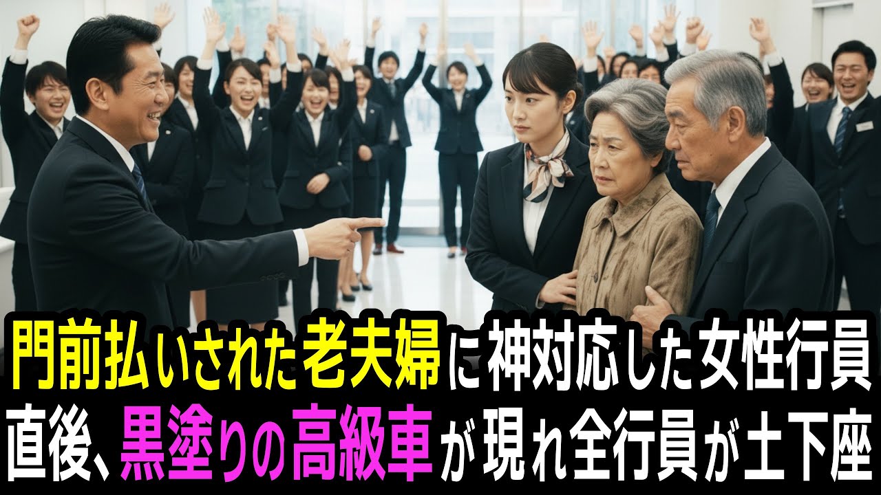 「汚いから帰れ！」会長視察の日、銀行で門前払いされたおばあさんを若手女性行員が静かに案内。 直後「本当にいいんですね？」と告げた瞬間、全行員が土下座した。