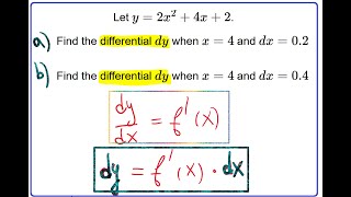 265_2.8 HW#5:  Differentials: small example y=2x^2+4x+2, find dy