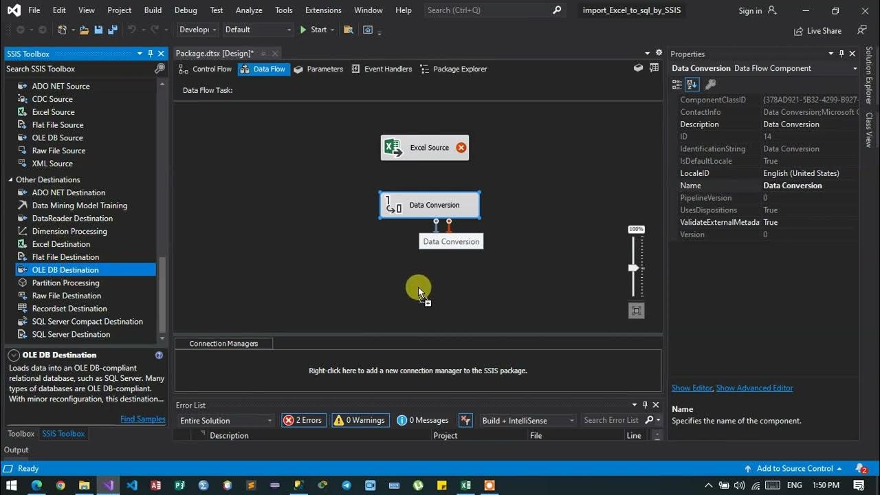 import Excel data to microsoft sql server by using SSIS visual studio ...