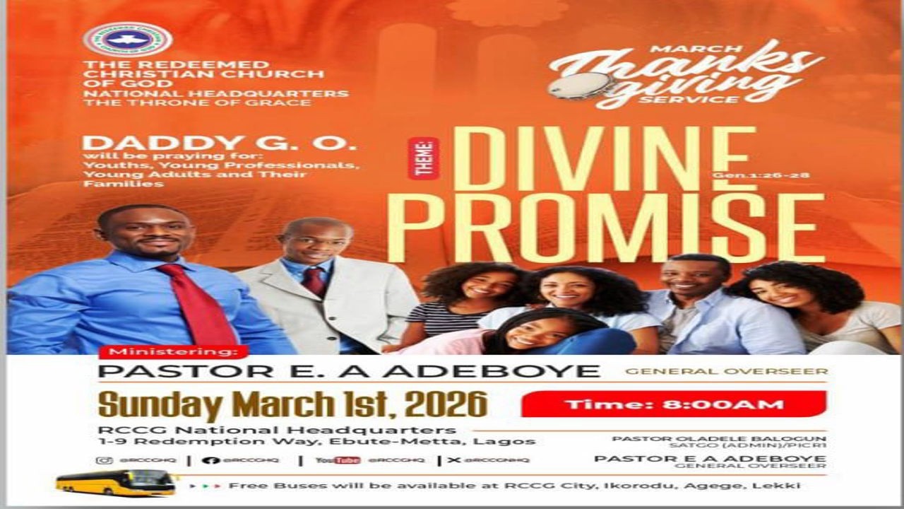 RCCG MARCH 2026 SPECIAL SUNDAY THANKSGIVING SERVICE || DIVINE PROMISE