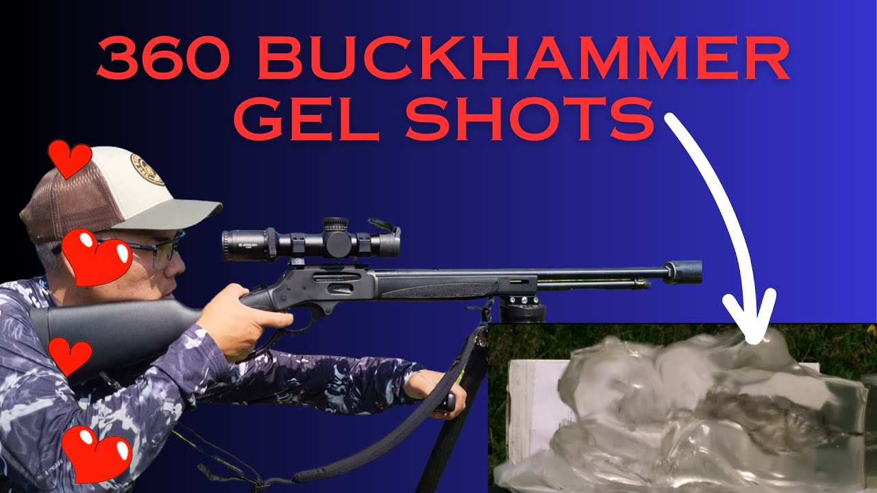 360 Buckhammer 100 Yard Ballistic Gel Shots