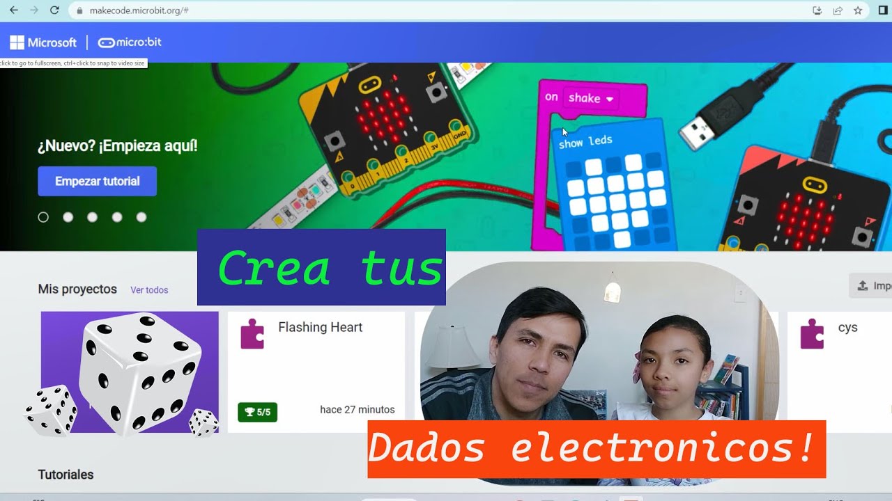 T4 Dado. Programación para niños y niñas, Dado electronico con Microbit ...