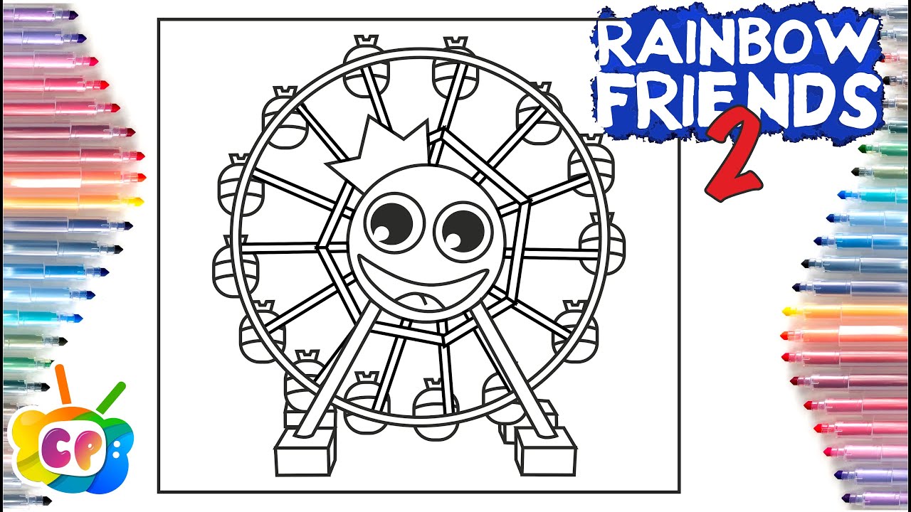 Green, Blue and Purple Rainbow Friends Roblox Coloring Page