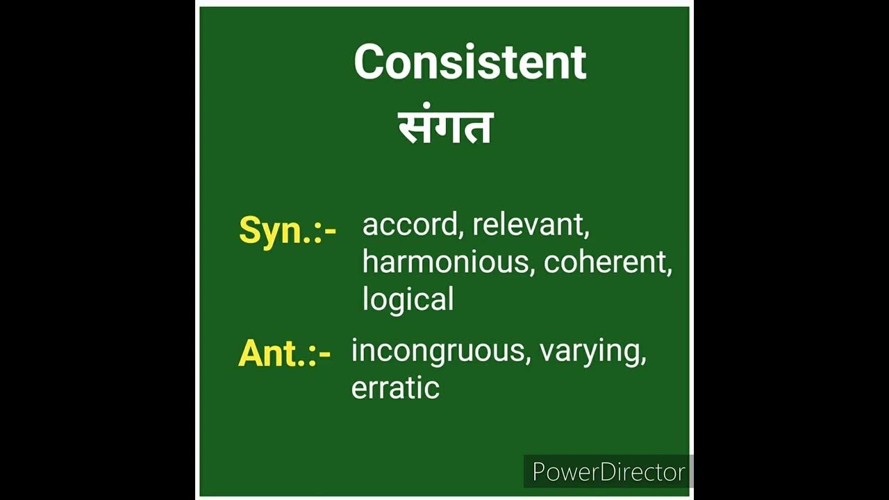 shorts।Synonyms and Antonyms of consistent।consistent।yt।