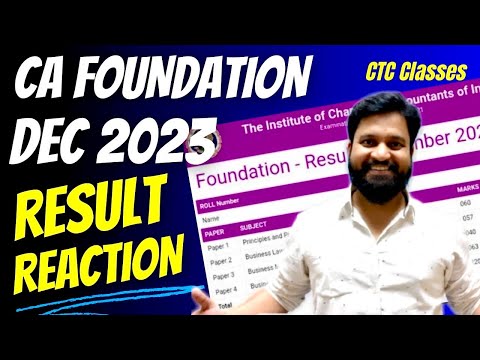 CA Foundation Dec 2023 Result Reaction I CTC Classes