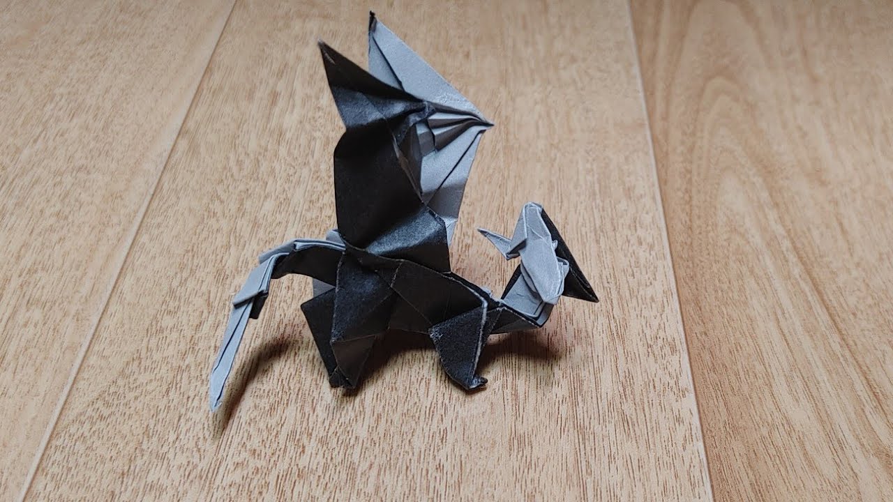 折り紙 ドラゴン ホワイト 立体オブジェ 折り紙】ホワイトドラゴン①