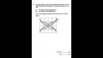 P6 2019 Nan Hua SA1 Q17 -  Area of the shaded portion | Semi circle square | PSLE Maths