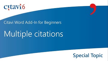 Citavi 6 Word Add-In: Multiple citations (2.8)