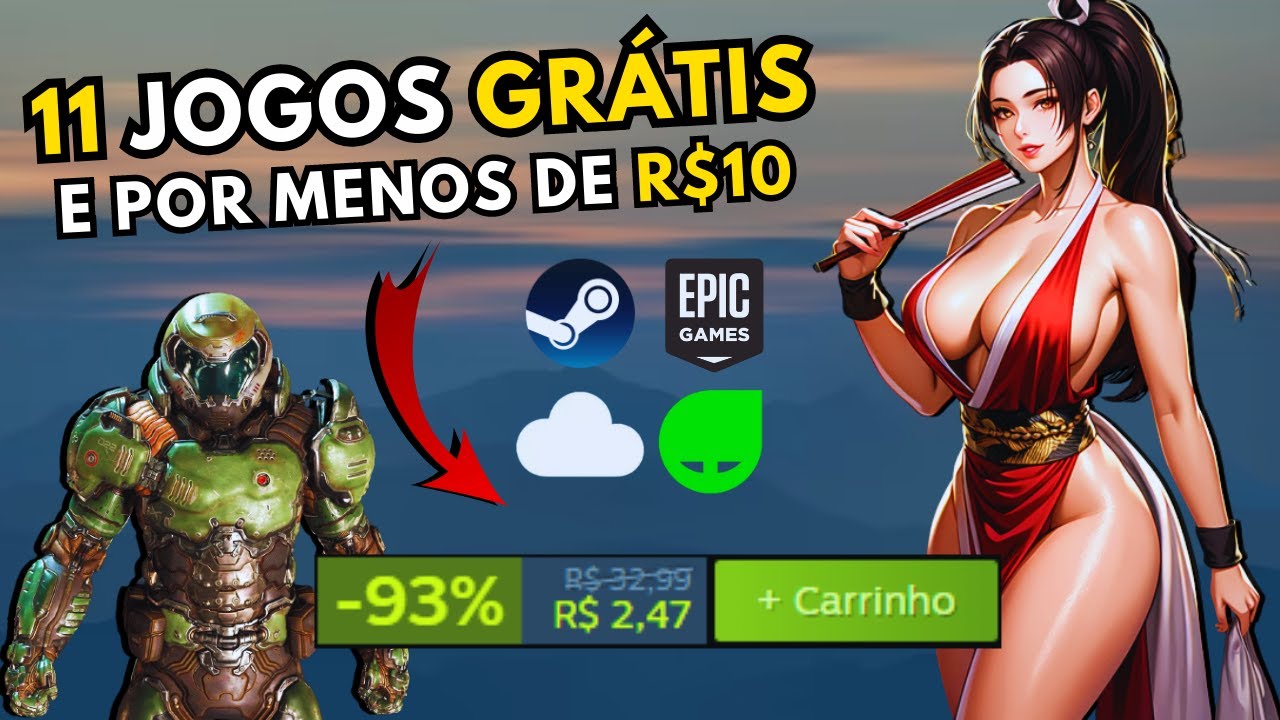 CORRE! +11 jogos GRÁTIS e jogos abaixo de 10 reais na STEAM, EPIC GAMES e  mais! 