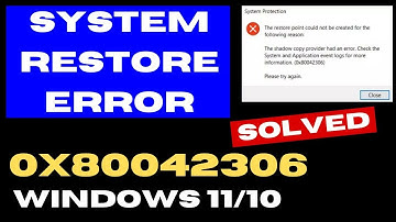 0x80042306 System Restore Error in Windows 11 / 10 Fixed