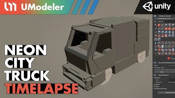3D Modeling in Unity - Timelapse of a Sci-Fi Truck in the Neon-City with UModeler