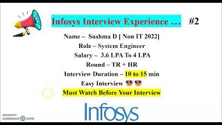 Infosys Interview Experience 2022 Batch | Infosys System Engineer Interview | Easy Interview  😁😁