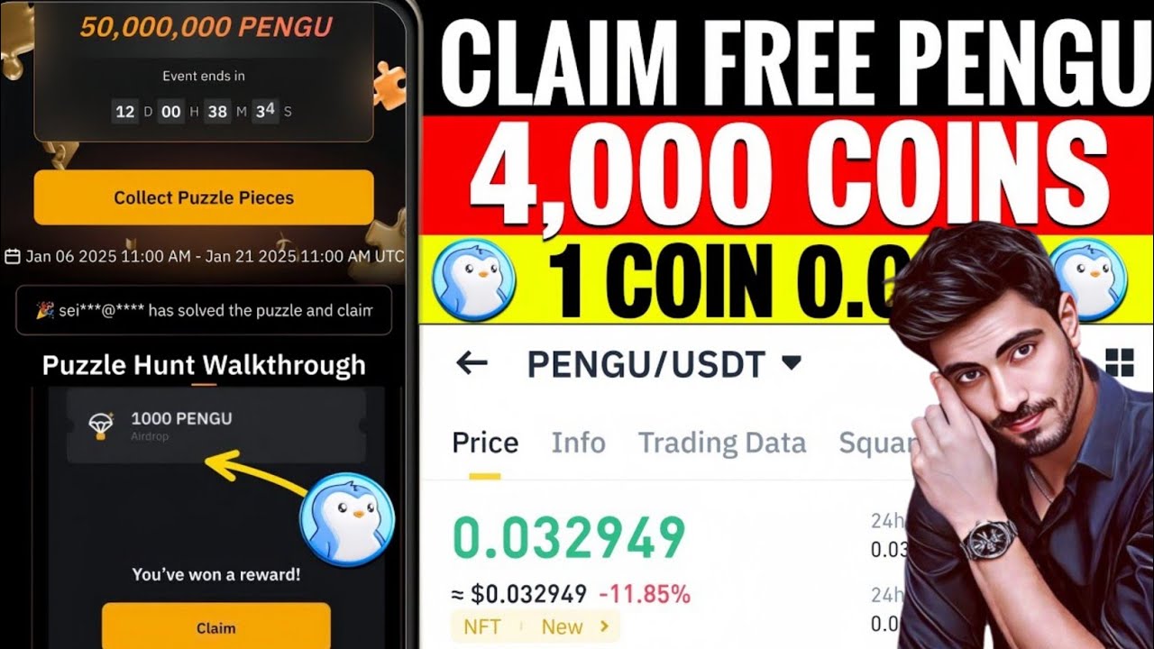 Bybit Puzzle Hunt Get 4,000 Free PENGU Coins | PENGU Coin Free Giveaway | PENGU Coin Launch Pool