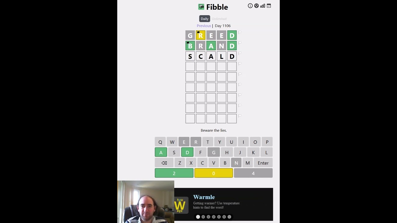 Fibble: Wordle with LIES! (10 Apr 2025)