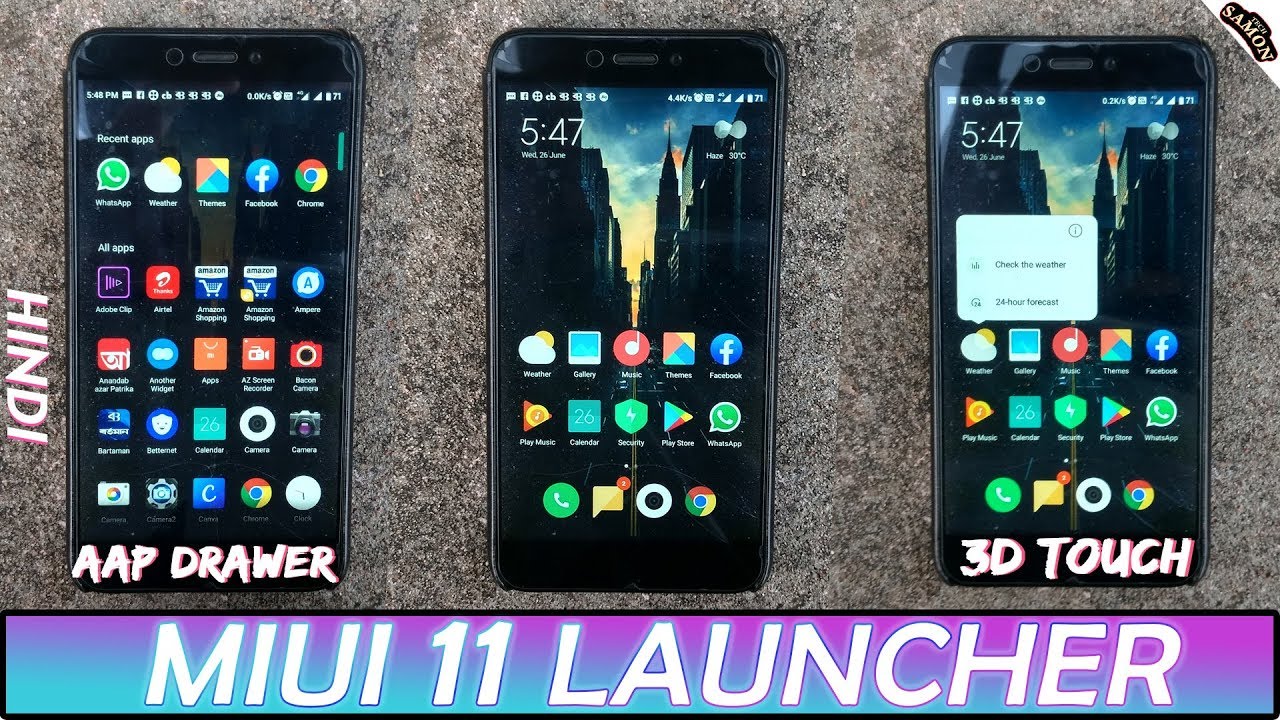 miui 11 new system launcher with app drawer & 3D touch