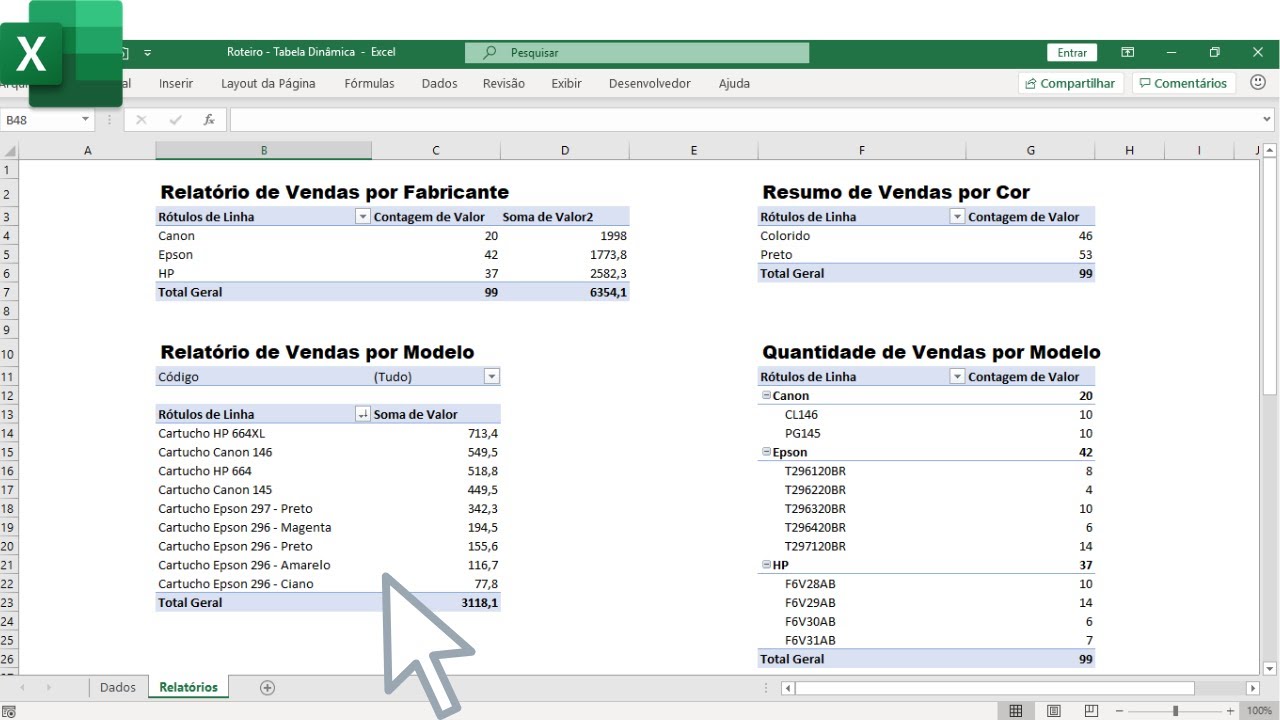 Tabela Dinâmica Excel - Passo a Passo [Completo] | Maycon França - YouTube