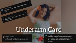 How to Remove Underarm Darkness | Underarm Care | Malayalam | Parvathy R Krishna