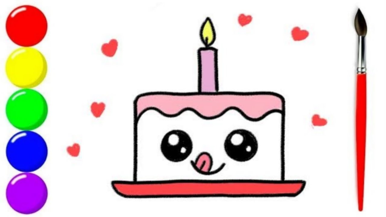 Merry Christmas Cake Drawing for kids and Toddlers Cake Drawing easy