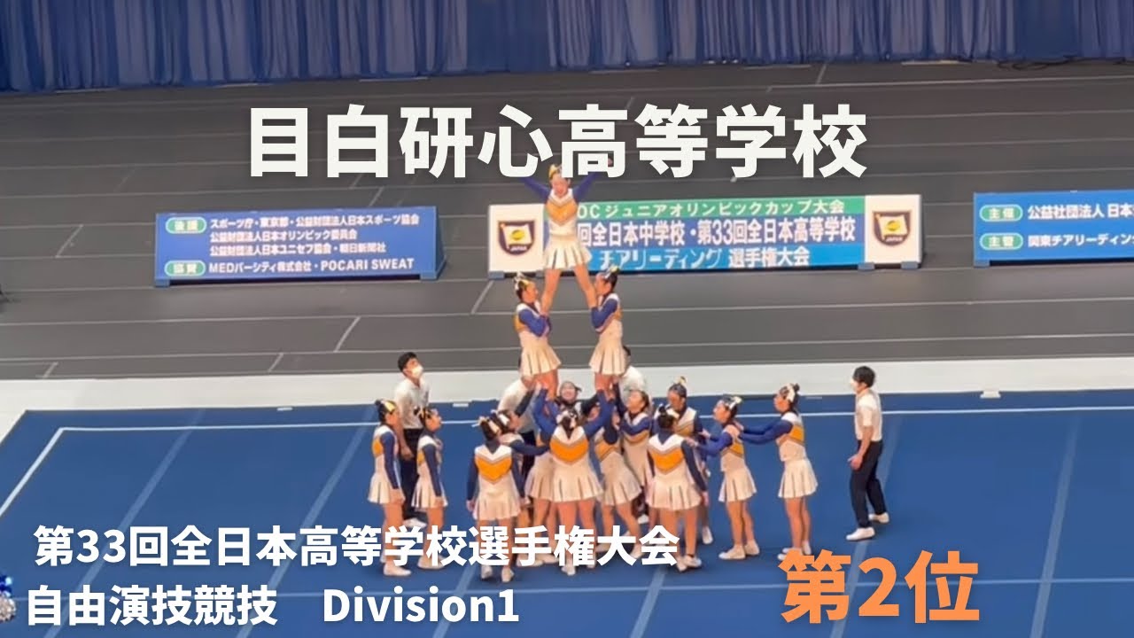 第33回全日本高等学校選手権大会自由演技競技　Division1（高等学校）目白研心高等学校　2位