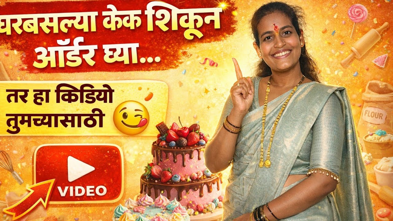 तुम्हाला देखील घरबसल्या केक शिकून ऑर्डर घ्यायच्या तर हा व्हिडिओ त्याच्यासाठी 😋
