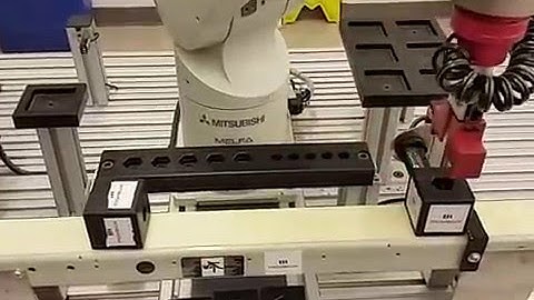 Motion Control Lab 3 Part B- Using Mitsubishi Arm and Sensors to Check for Holes in Blocks
