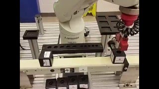 Motion Control Lab 3 Part B- Using Mitsubishi Arm and Sensors to Check for Holes in Blocks